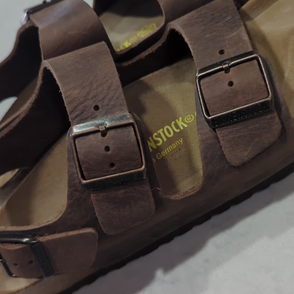 NWOT UNISEX BIRKENSTOCK MILANO HABANA OILED LEATHER SANDAL - Picture 7 of 16